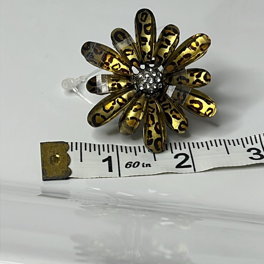 LEOPARD&CRYSTAL FLOWER RING - Picture 4 of 9